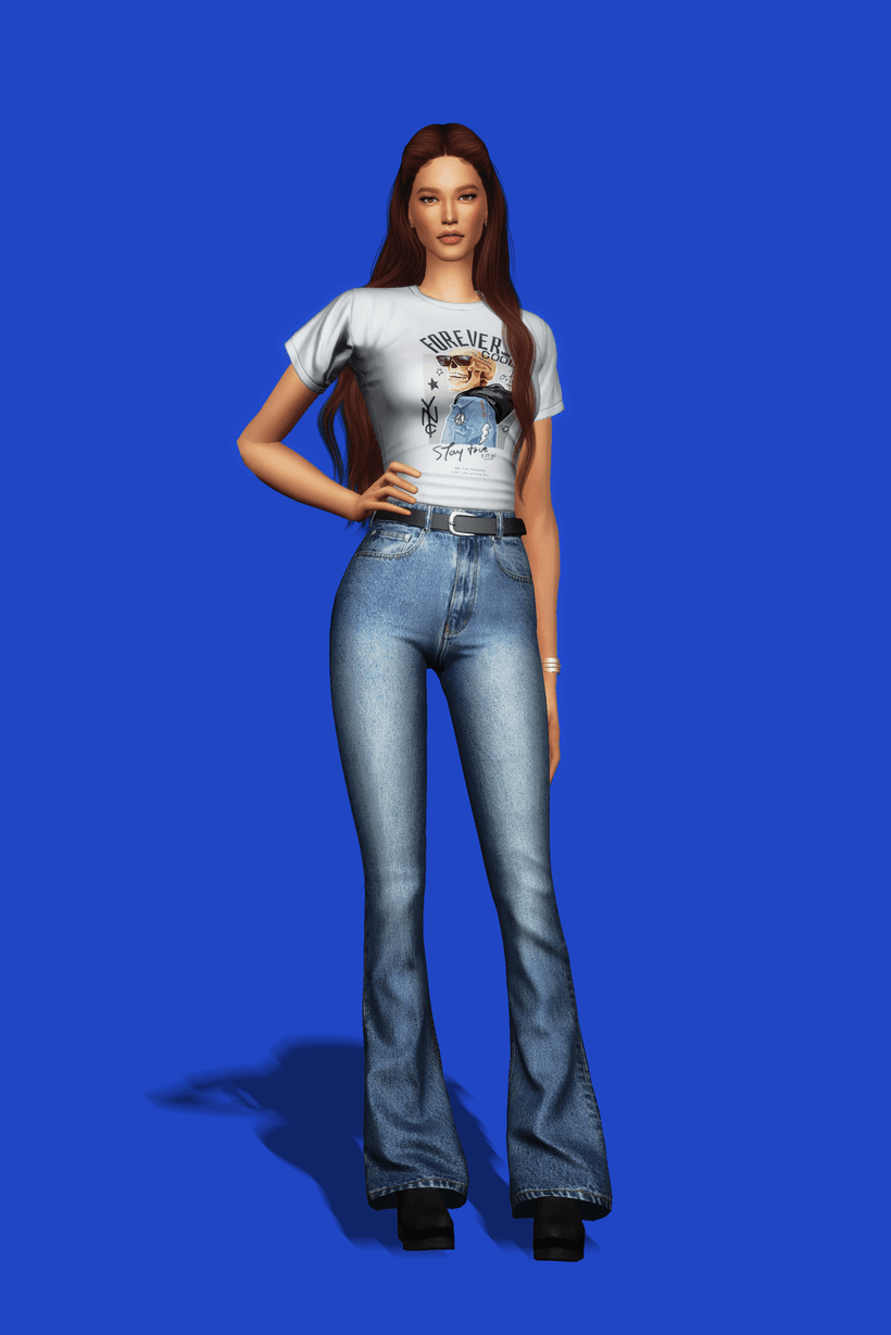 Галерея мода Сет одежды Slim Fit Tee · Belted Bootcut Jeans #2